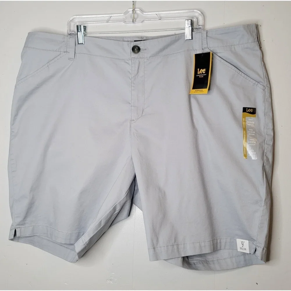 Lee Legendary Plus Womens‎ Bermuda Shorts Light Gray MidRise 9